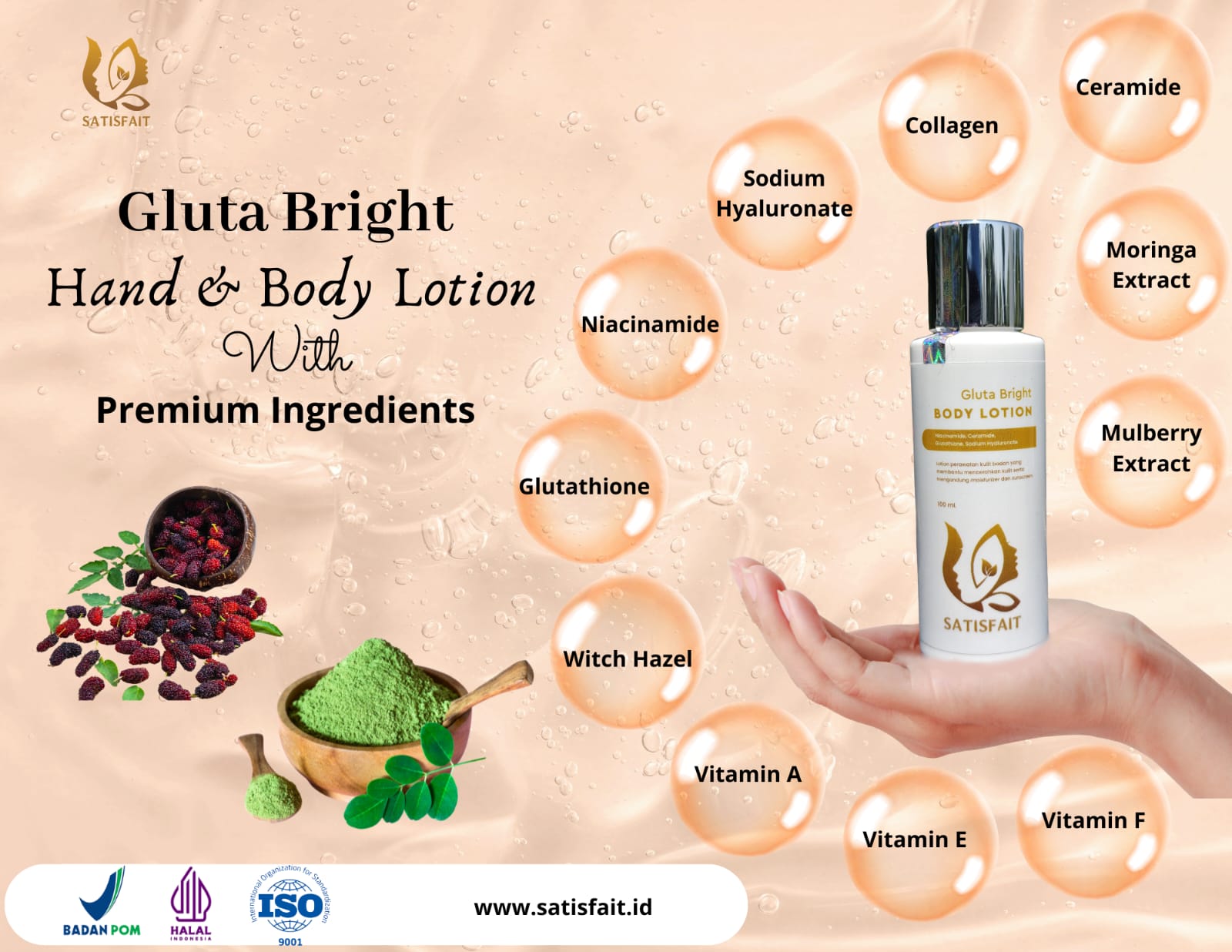 Gluta Bright Body Lotion Satisfait
